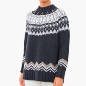 Tuckernuck Grey Saoirse Mockneck Fair Isle Sweater Sz. XS